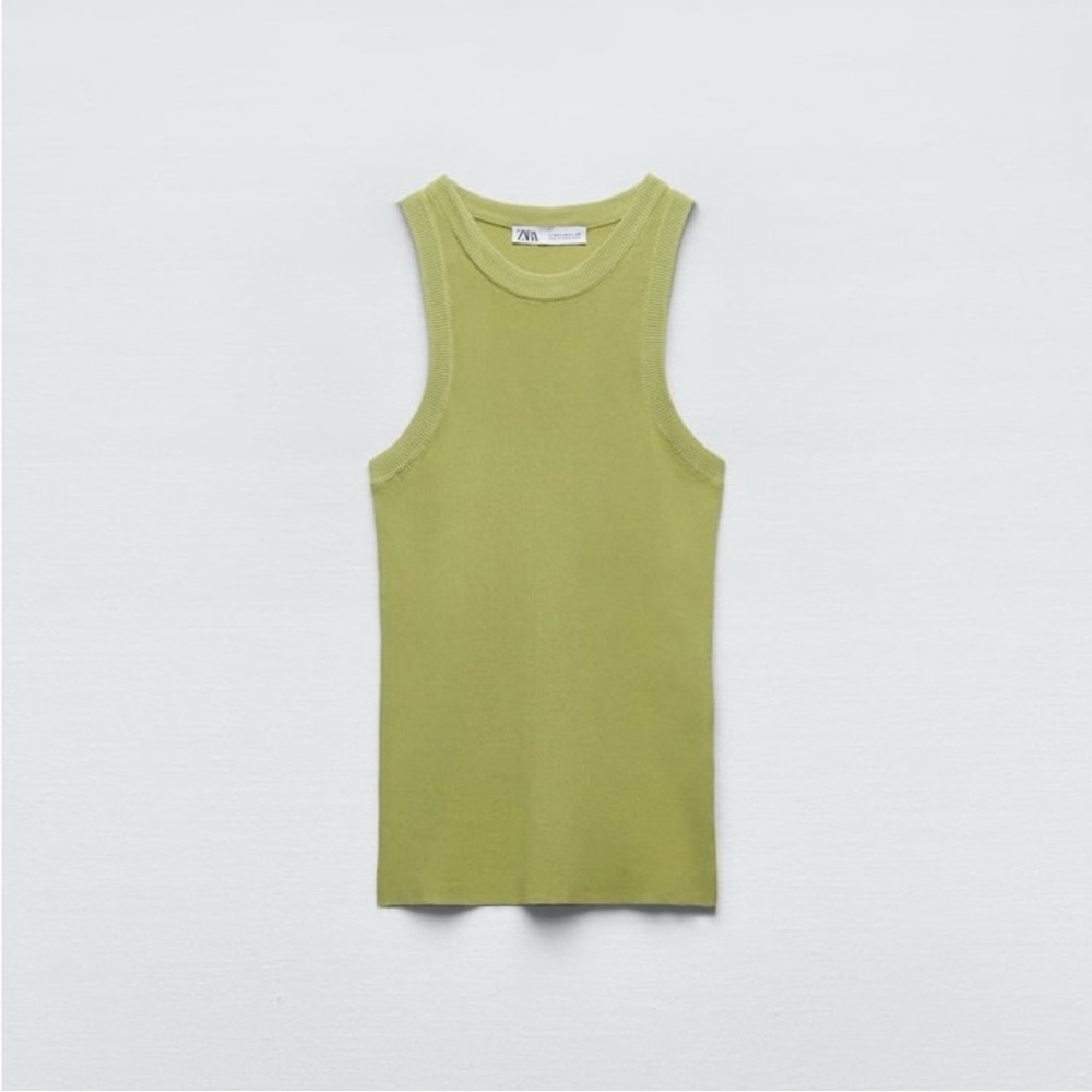 Zara Light Green Knit Tank Top